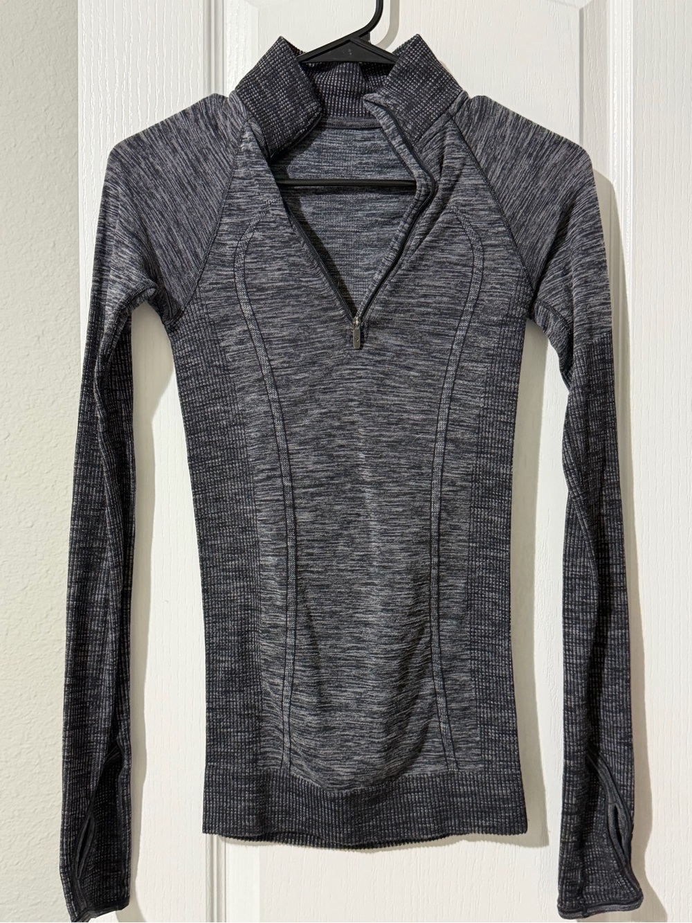 Lululemon Heathered Charcoal Quarter-Zip Turtleneck Pullover - Charcoal